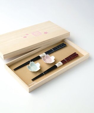 たち吉 【たち吉】桜花　夫婦箸・箸置セット（桐箱入）〈各2〉