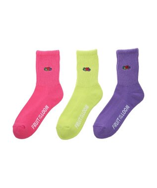 Green Parks ■ＦＲＵＩＴ　ＯＦ　ＴＨＥ　ＬＯＯＭ　刺繍３ＰソックスＢ Mix