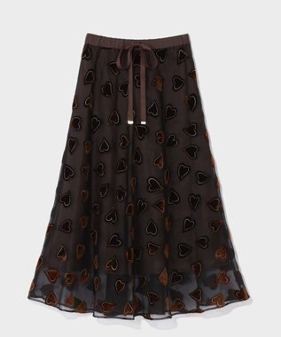 GRACE CONTINENTAL ハートオパールスカート ブラウン