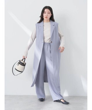 earth music&ecology ロングジレ Grayish Blue