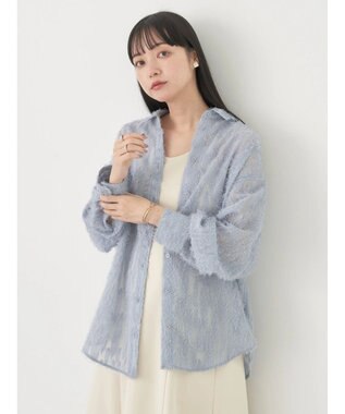 earth music&ecology ジャガードシャツ Blue