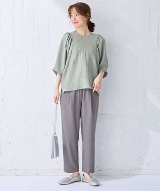 ANY 【洗濯機可/接触冷感/UVケア】イージーケアライトストレッチテーパードパンツ グレー