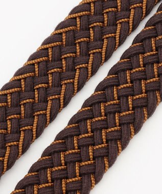 JOSEPH ABBOUD 【イタリア素材・ストレッチ・日本製】ウールビスコースストレッチ ベルト ダークブラウン系