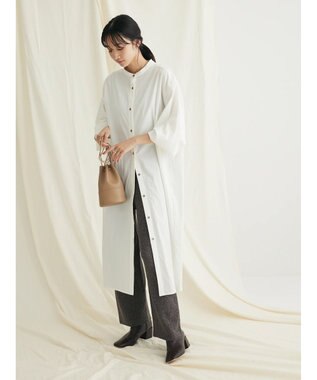 CRAFT STANDARD BOUTIQUE レーヨンデシンバンドカラーワンピース Off White