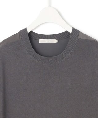 ICB L 【洗える】 クロスコンビ ワンピース チャコール系