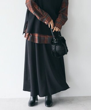 CRAFT STANDARD BOUTIQUE 【ＷＥＢ限定】裏毛カットオフフレアスカート Black