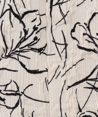 ANY SIS 【洗える】フラワーフクレジャカード スカート アイボリー×ブラック