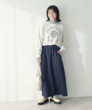 CRAFT STANDARD BOUTIQUE 【ＷＥＢ限定】裏毛カットオフフレアスカート Navy