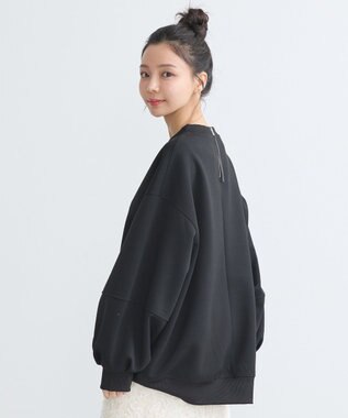 earth music&ecology ダンボールニットバックＺＩＰチュニック Black