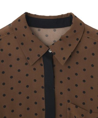 YECCA VECCA 【2点SET】キャミ付きシアードットシャツ Brown