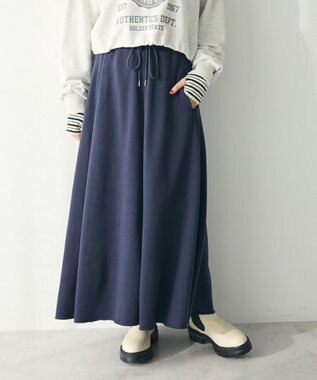 CRAFT STANDARD BOUTIQUE 【ＷＥＢ限定】裏毛カットオフフレアスカート Navy