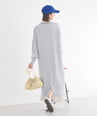 earth music&ecology レイヤーヘムワンピース Gray Mixture