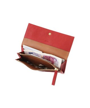 genten 【新色】フレスコ フラップ長財布 アカ