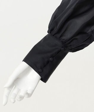 23区 【エステータ】シルクコットンオーガンジー ブラウス ブラック系