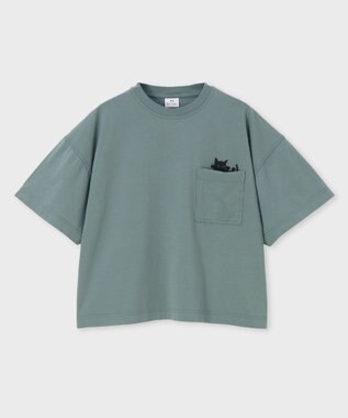  キャットプリント 半袖Tシャツ