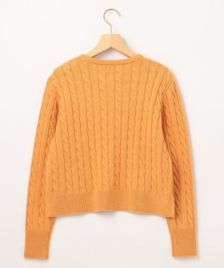 組曲 【ビジューボタン付き】SOBANE ケーブルプルオーバー ニット オレンジ系
