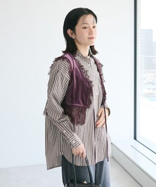 CRAFT STANDARD BOUTIQUE ベロアレース付きベスト Bordeaux
