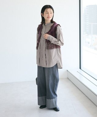 CRAFT STANDARD BOUTIQUE ベロアレース付きベスト Bordeaux