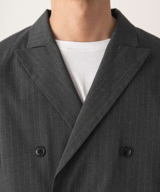 WEGO 【フォーマル/セットアップ対応】ダブルテーラードジャケット グレーストライプ