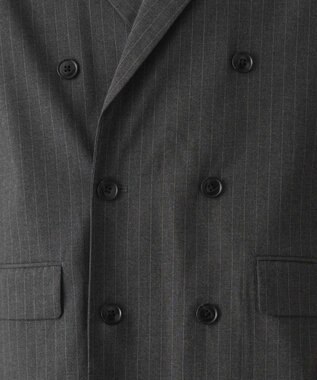 WEGO 【フォーマル/セットアップ対応】ダブルテーラードジャケット グレーストライプ