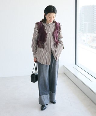 CRAFT STANDARD BOUTIQUE ベロアレース付きベスト Bordeaux