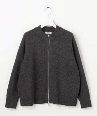 J.PRESS LADIES L CAT ジップアップ ブルゾン ニット グレー系