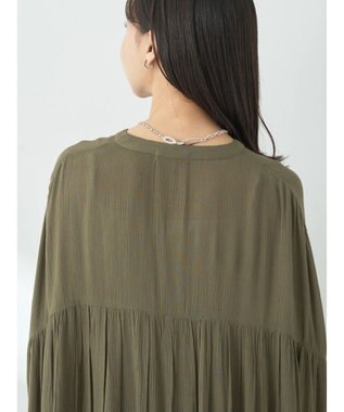earth music&ecology レーヨンポケットシャツチュニック Khaki