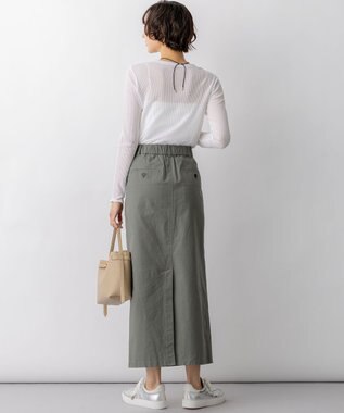 23区 L 【先行予約】スラブツイルストレッチ Iライン スカート カーキ