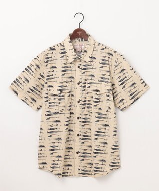JOSEPH ABBOUD MOUNTAIN 【FILSON】WASHED SHORT SLEEVE FEARHER CLOTH SHIRT アイボリー系