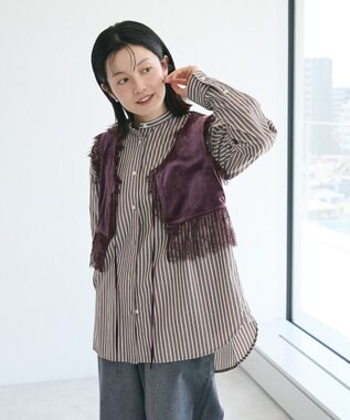 CRAFT STANDARD BOUTIQUE ベロアレース付きベスト Bordeaux