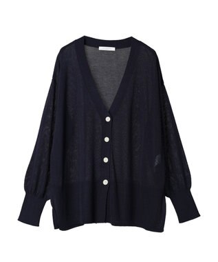 Green Parks 接触冷感Ｖネックカーデ Dark Navy