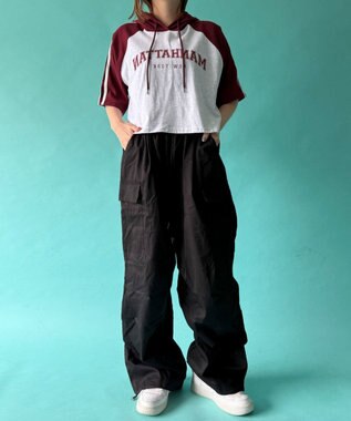 WEGO フーデッドラグランT ワイン