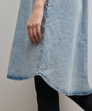 GRACE CONTINENTAL ニットスリーブデニムワンピース サックス