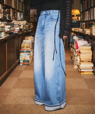 woadblue 【157】Long Rise Wide Pants デニムパンツ MIDBLUE