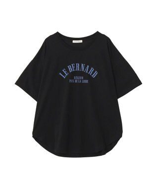 Green Parks 裾ラウンド機能ロゴTシャツ Black