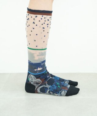 COQ LANDSCAPE シアーハイソックス ネイビー