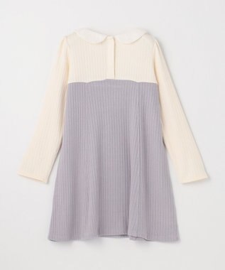 組曲 KIDS 【110-140㎝】バイカラーニットソー ワンピース ライトグレー系