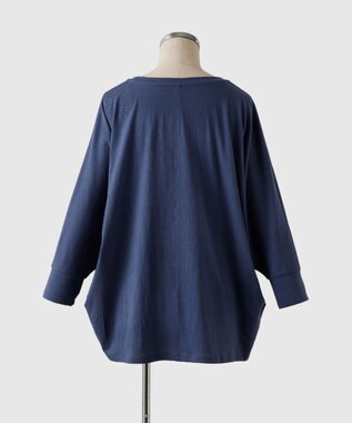 TOQUE 〈大草直子さんアドバイザー〉 【天然素材】タンギスコットン天竺ドルマンTシャツ ネイビー