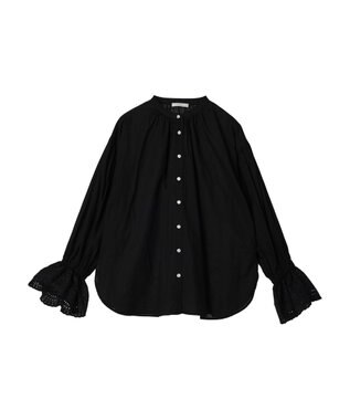 CRAFT STANDARD BOUTIQUE スカラレース袖ブラウス Black