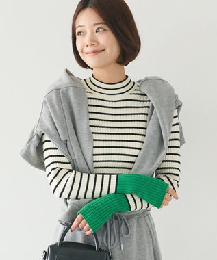 CRAFT STANDARD BOUTIQUE 洗える/とてもち配色モックネックリブニットプルオーバー/24AW Border