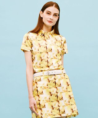 23区GOLF 【WOMEN】プランティカプリント 総柄 半袖ポロシャツ イエロー系5