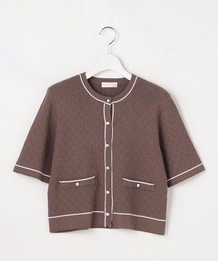 ANY SIS バイカラーニット カーディガン