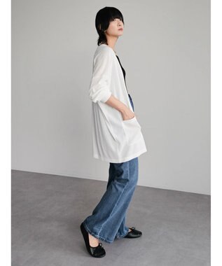 Green Parks ＵＶカットシアートッパーカーディガン Off White