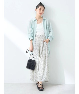 earth music&ecology ウ゛ィンテージボタンフロントポケットシャツ Light Green