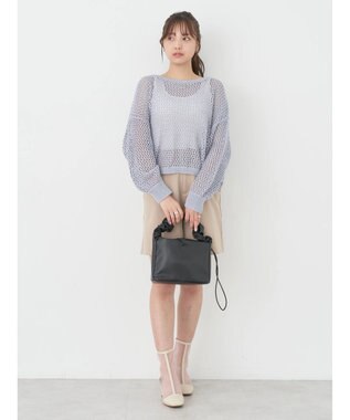 earth music&ecology スパンコールショートゆるニット Sax