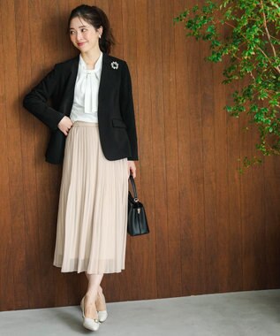 ANY SIS シャイニープリーツ スカート ベージュ