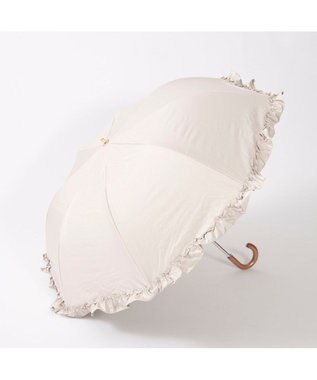 UNBILLION カシュネ cachenez / 【晴雨兼用】【日傘】 【UV カット率99.999.9％以上】PUビッグフリルトップレス折りたたみ傘 ベージュ