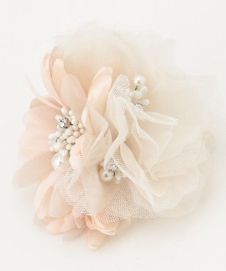 ANY フラワーミックスコサージュ エクリュ×ピンク