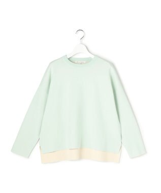 23区 【先行予約】バイカラーダブルフェイス ニット アイスグリーン×クリーム