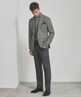 GOTAIRIKU 新色追加【一部ストレッチ】カシミヤブレンド 定番ツイードジャケット(25年モデル) ブラック×千鳥格子(25年新色)